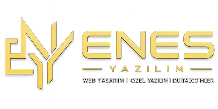 Enes Yazılım altın logo tasarımı