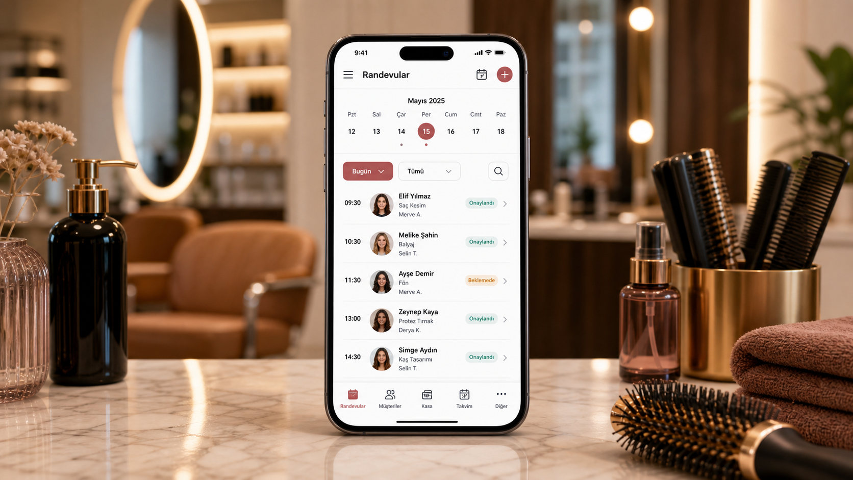 StylePro cep telefonu randevu ekranı
