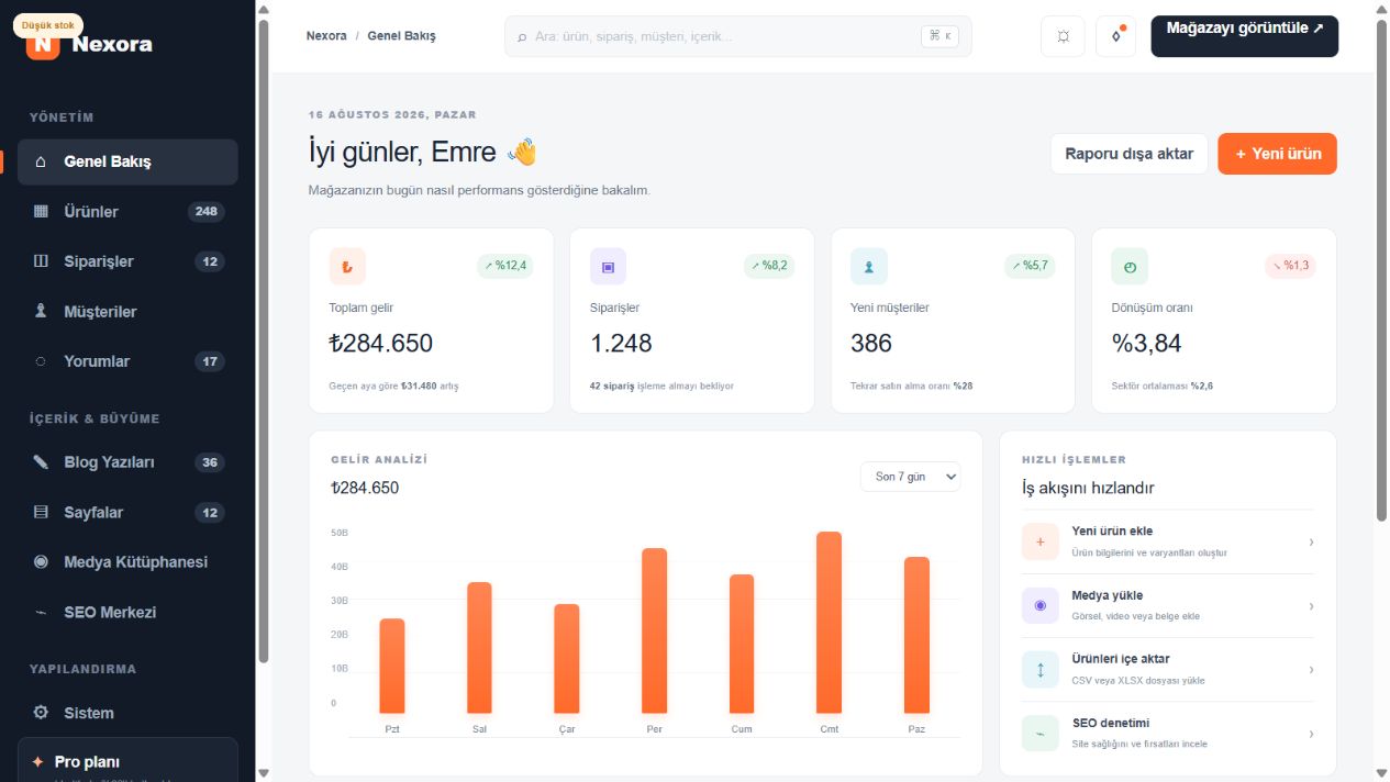 Nexora Premium E-Ticaret Teması ve Yönetim Merkezi - Görsel 5