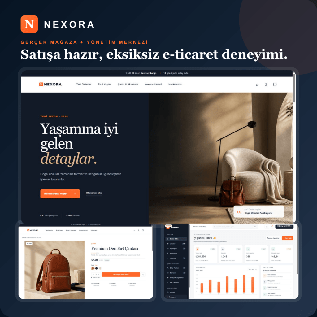 Nexora Premium E-Ticaret Teması ve Yönetim Merkezi